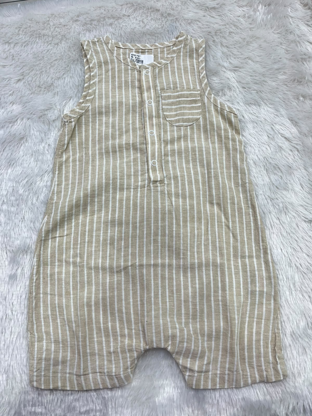 Beige stripes Half jumpsuit