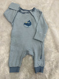 Striped Romper -Whale