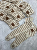 Beige stripe Teddy Romper