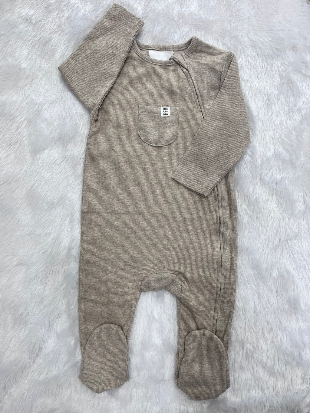 Ribbed two way zipper Romper-1428