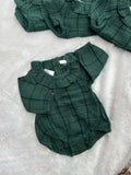 Cute Dark Green Muslin Onesie