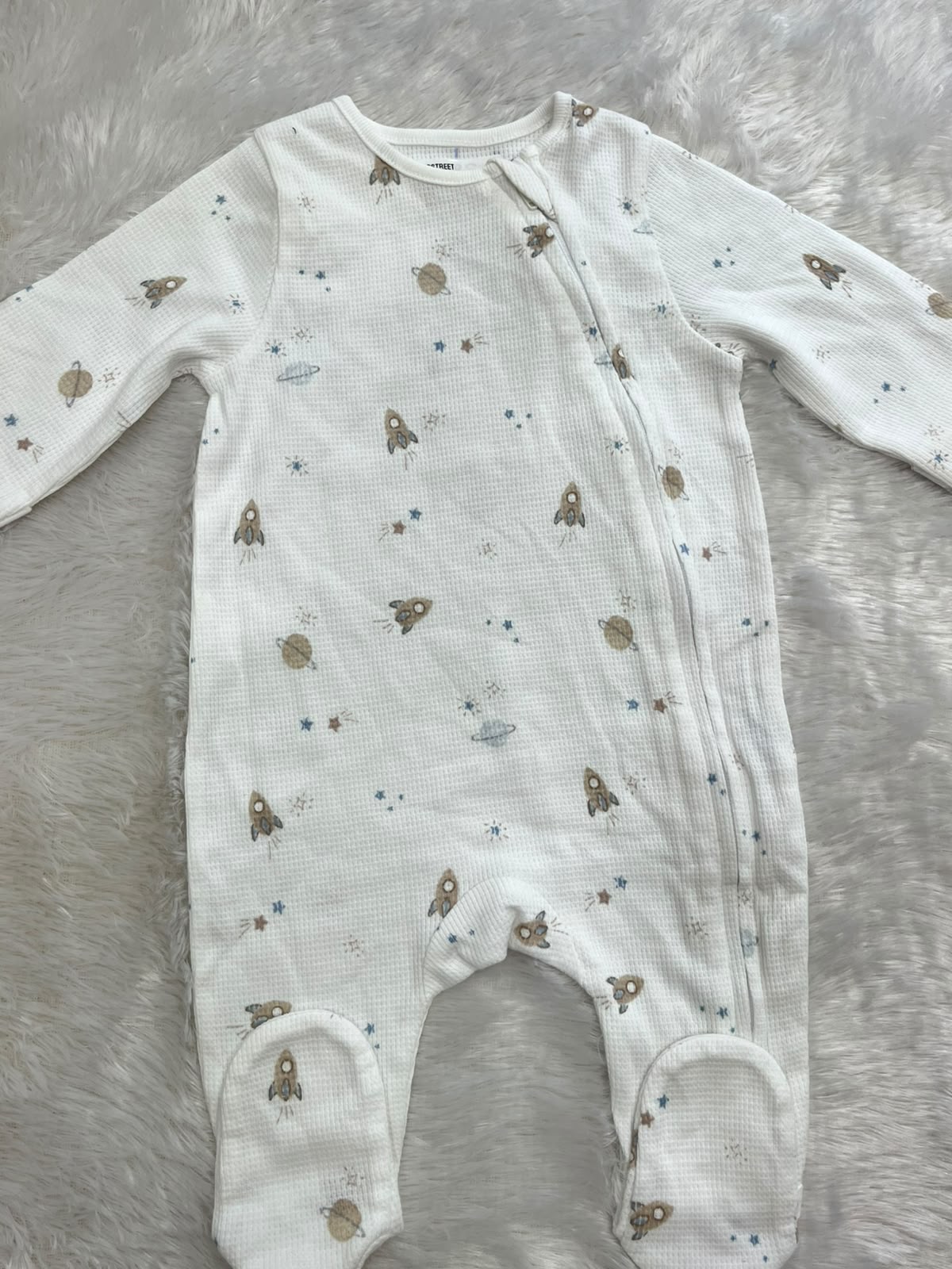 White aeroplane theme romper