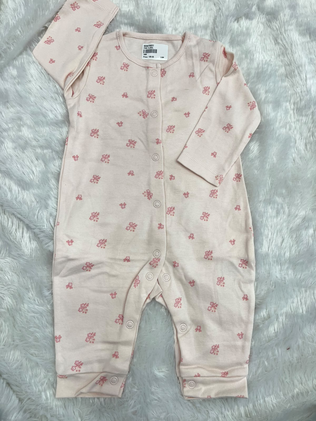 Pink floral non footed Romper