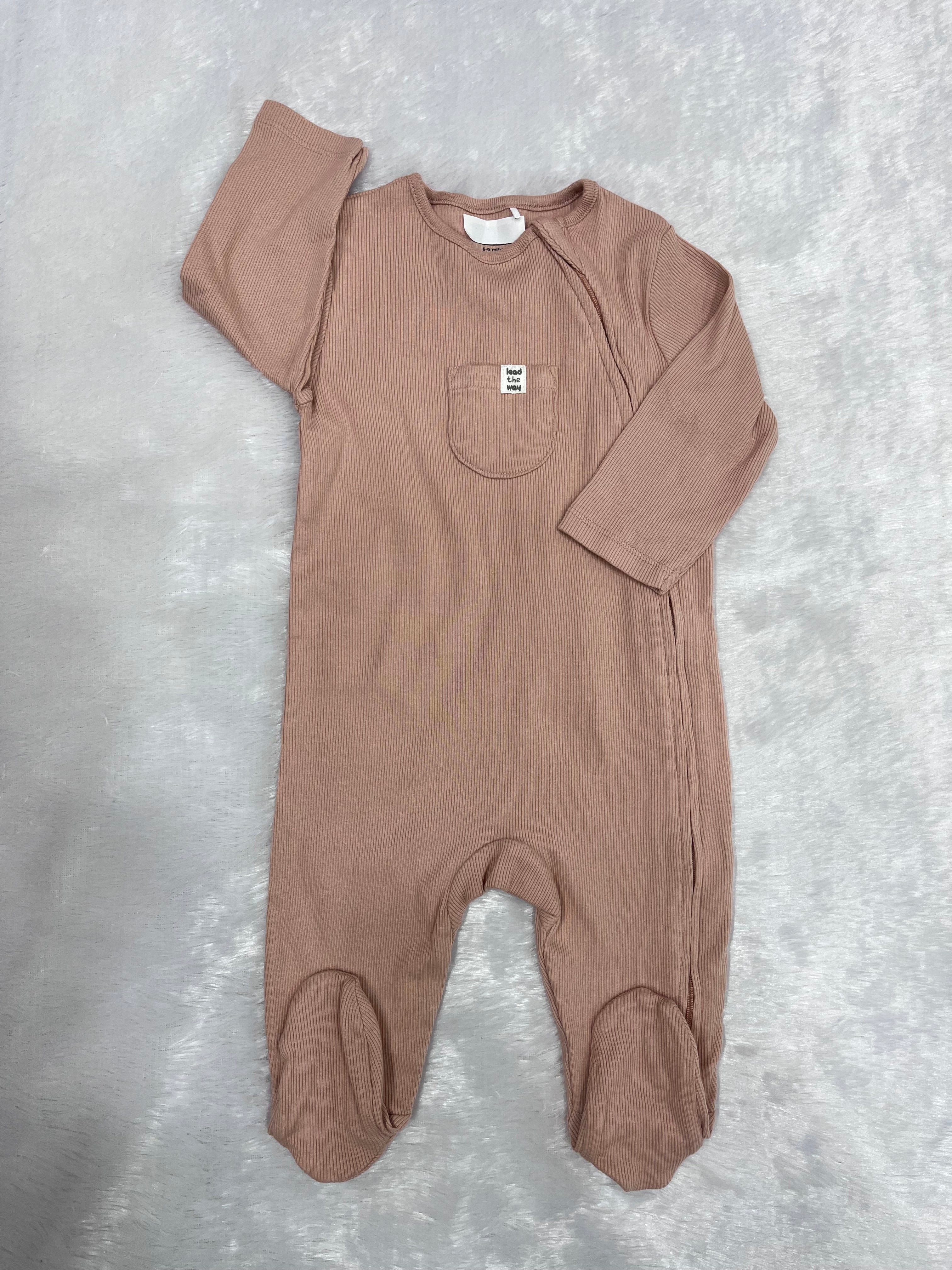 Ribbed Two way zipper romper-1428