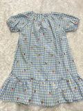 Strawberry Gingham dress-Blue