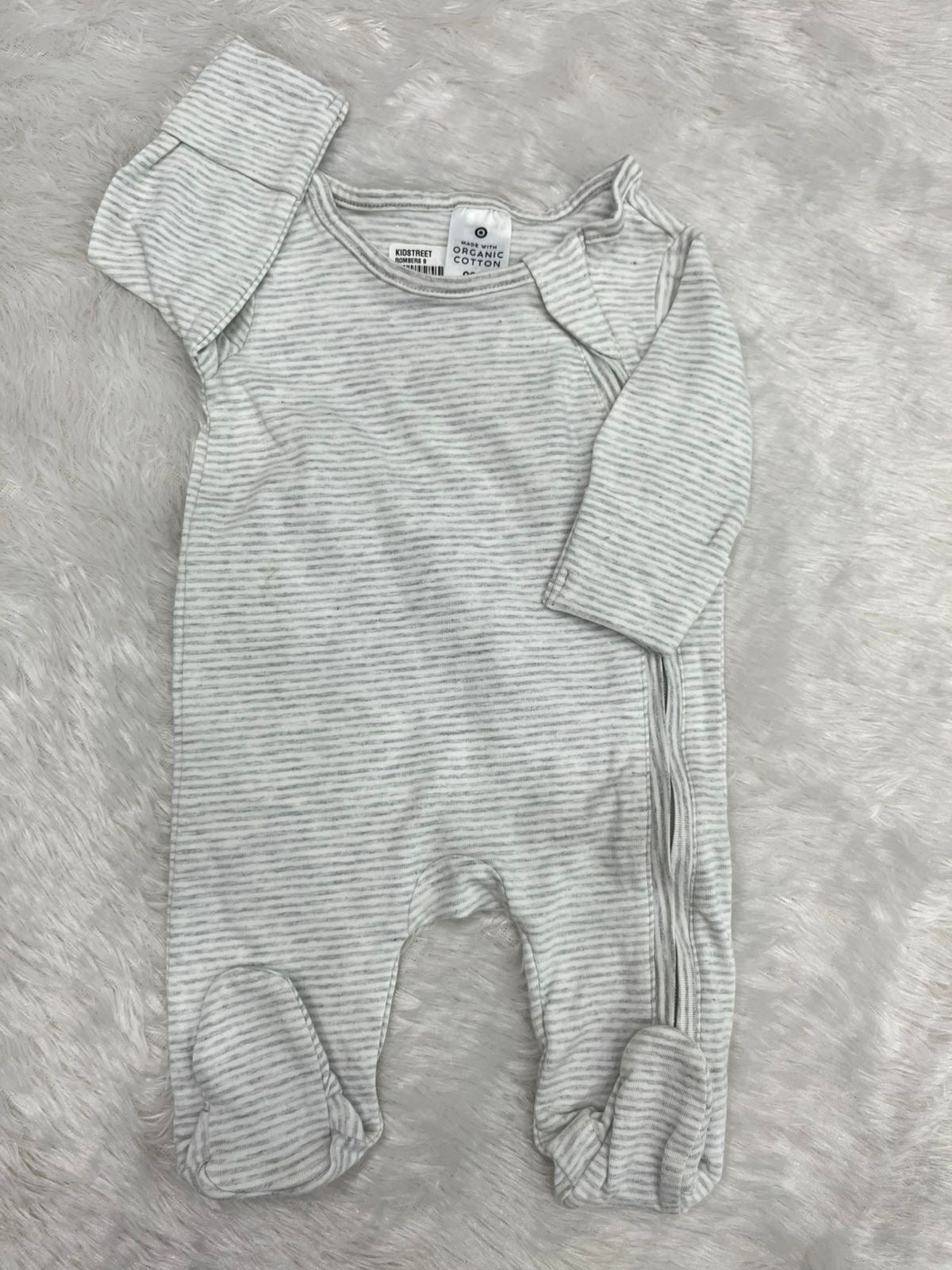 Ash stripes-footed Romper