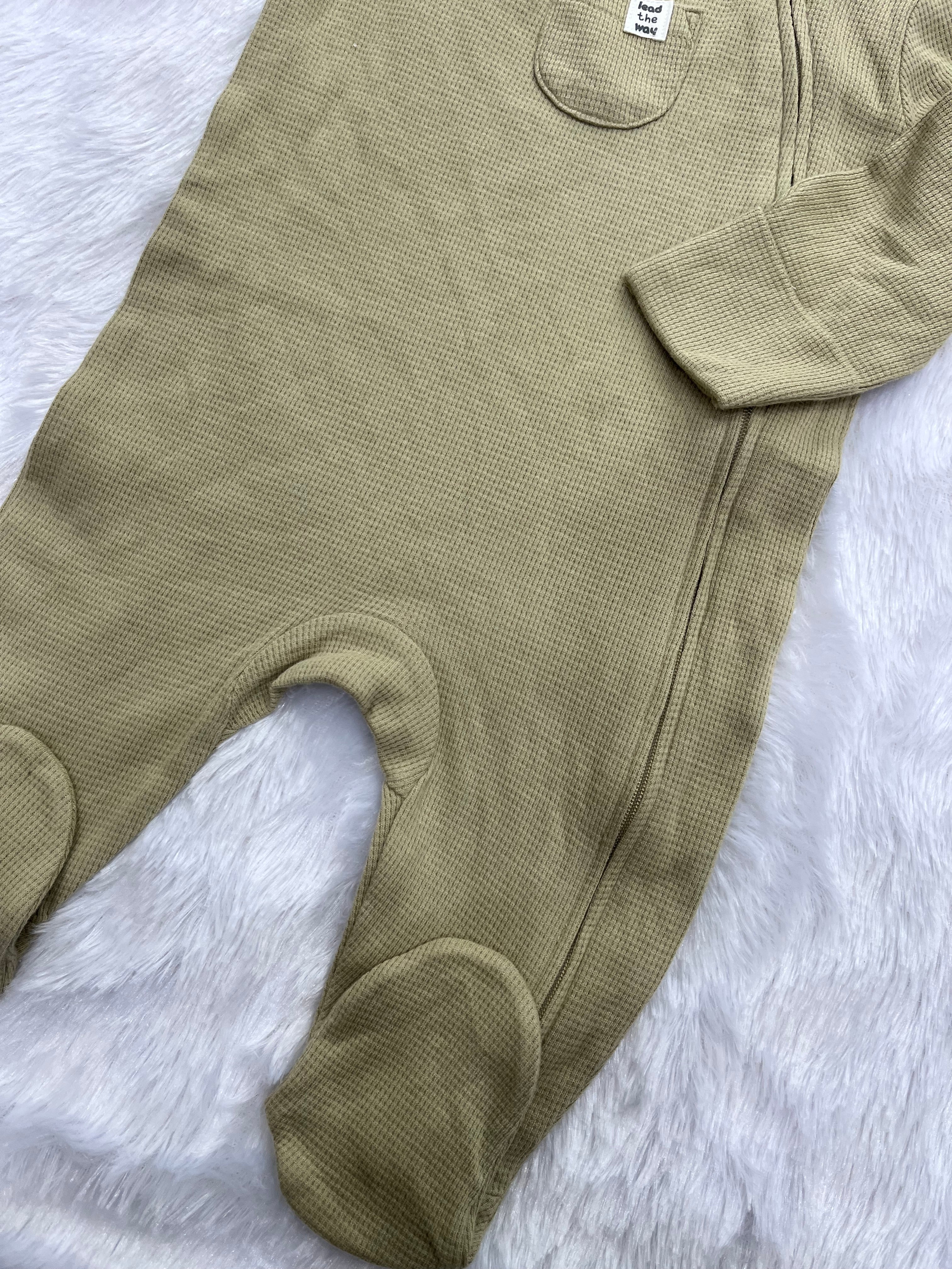 Ribbed Two way zipper romper-1428