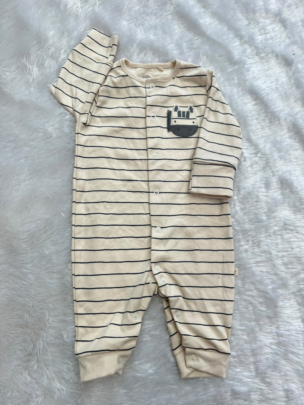 Striped Non footed Romper