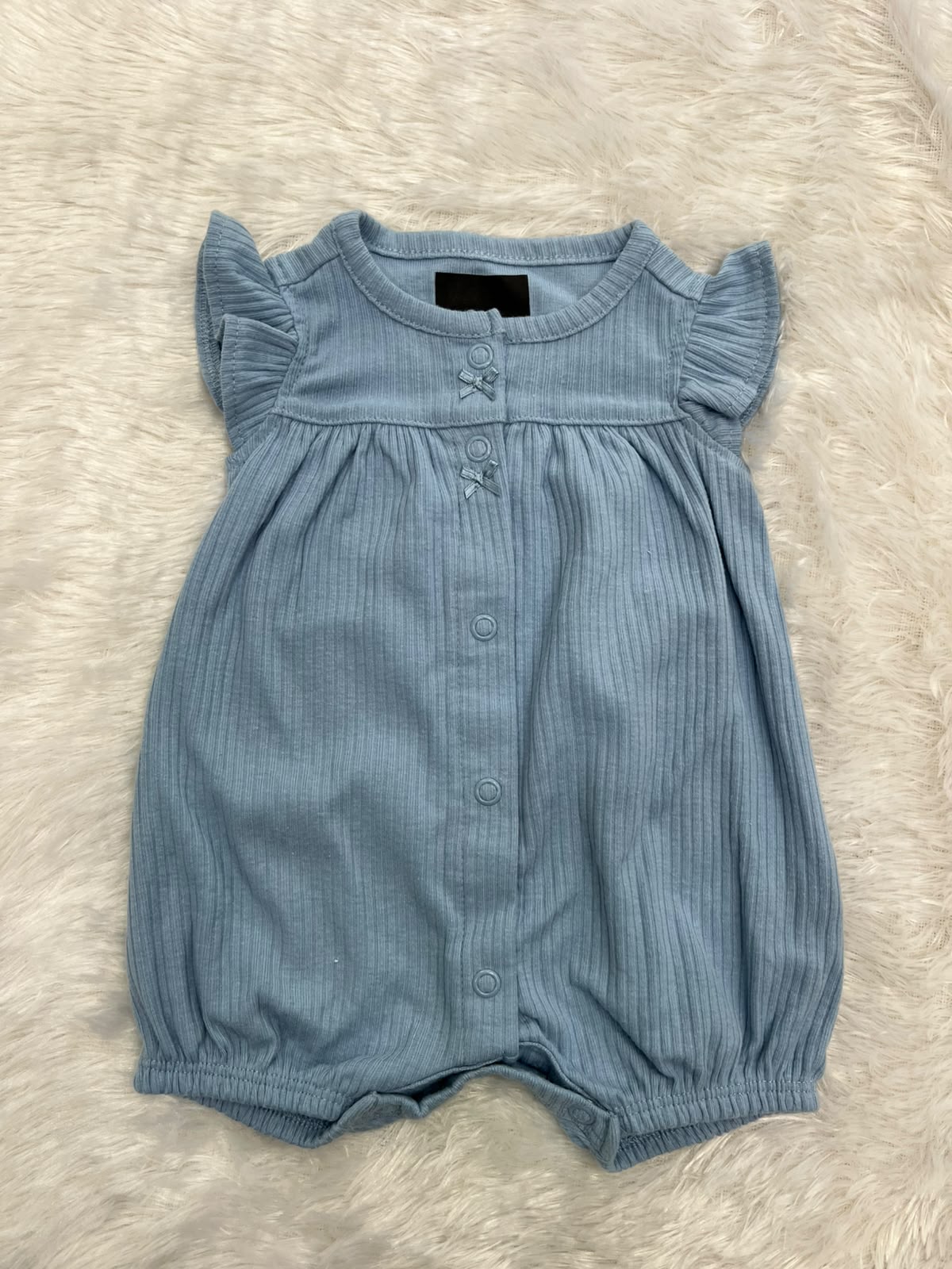Blue Ribbed Halfjumpsuit