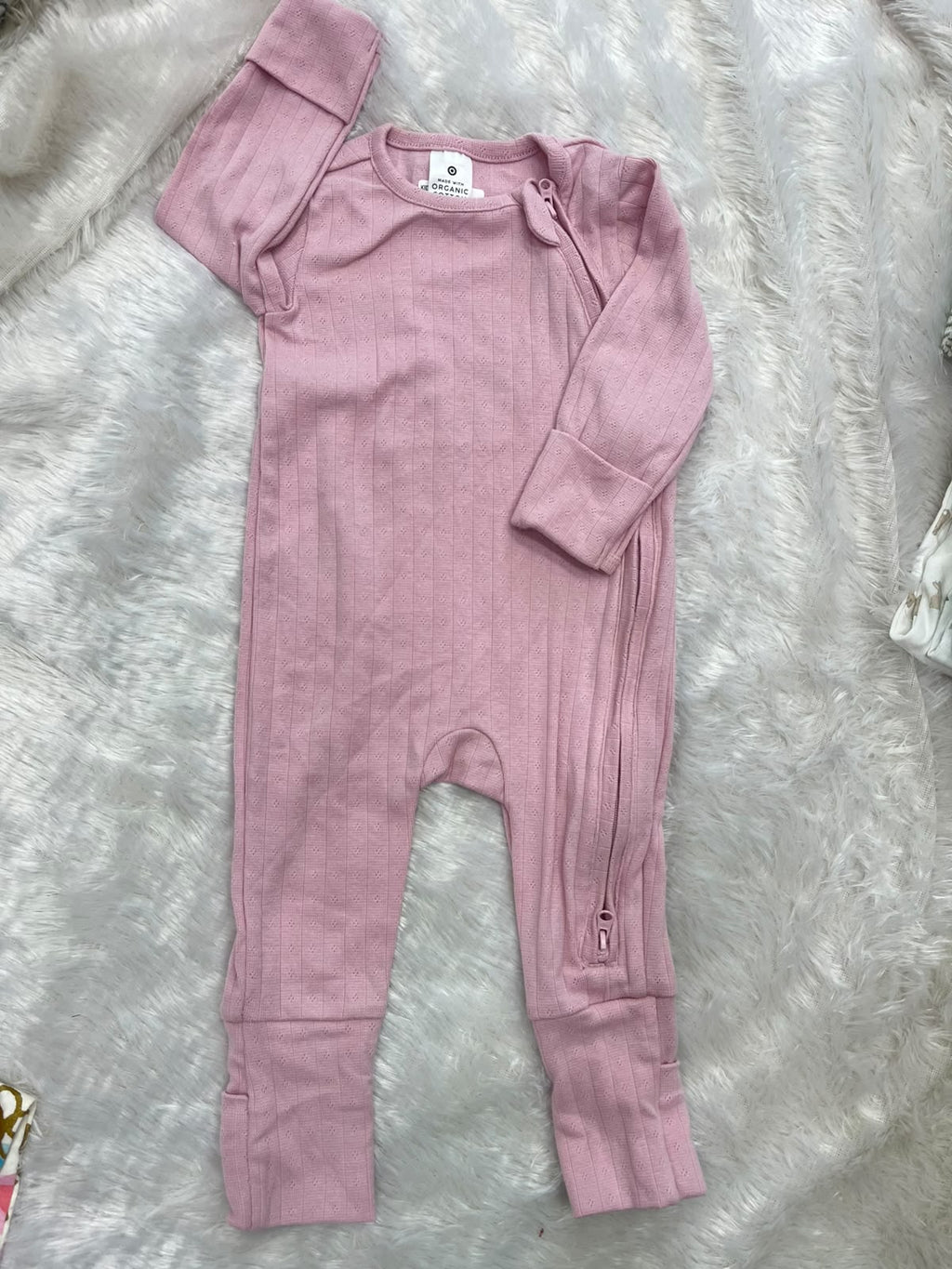 Pink Ribbed Romper