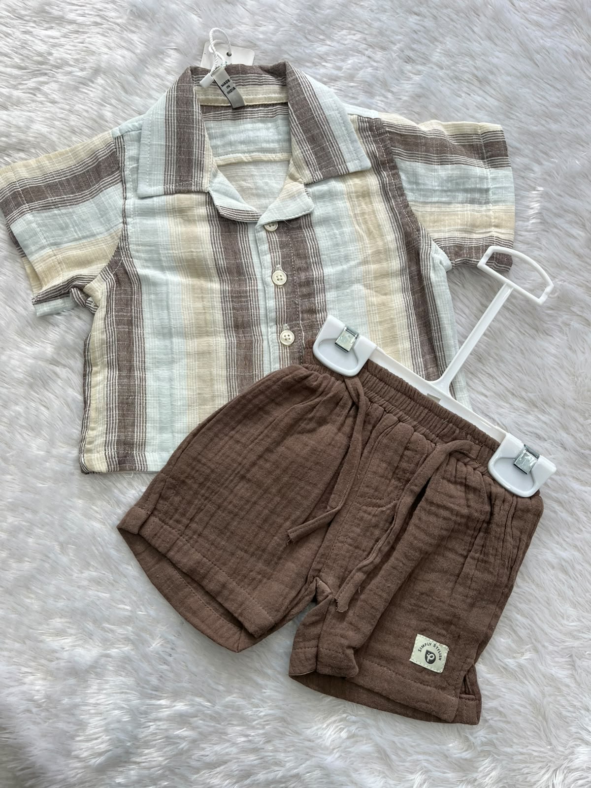 Stripe shirt with shorts