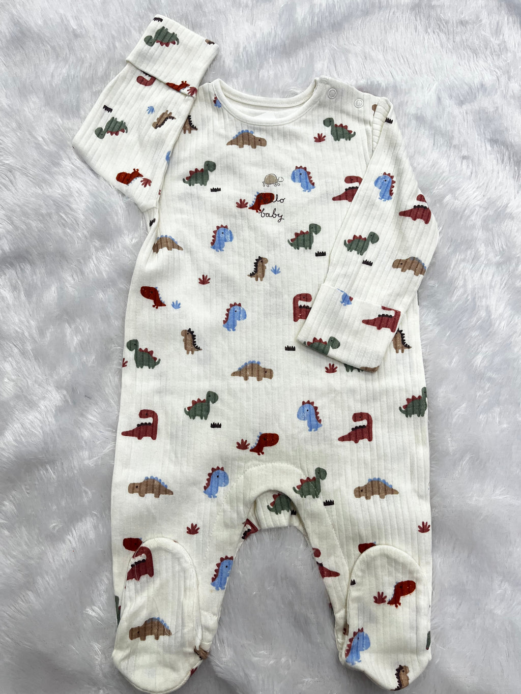 Ribbed Dino Romper