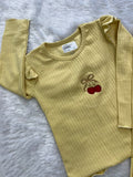 Mustard yellow Ribbed Co ords- 2136