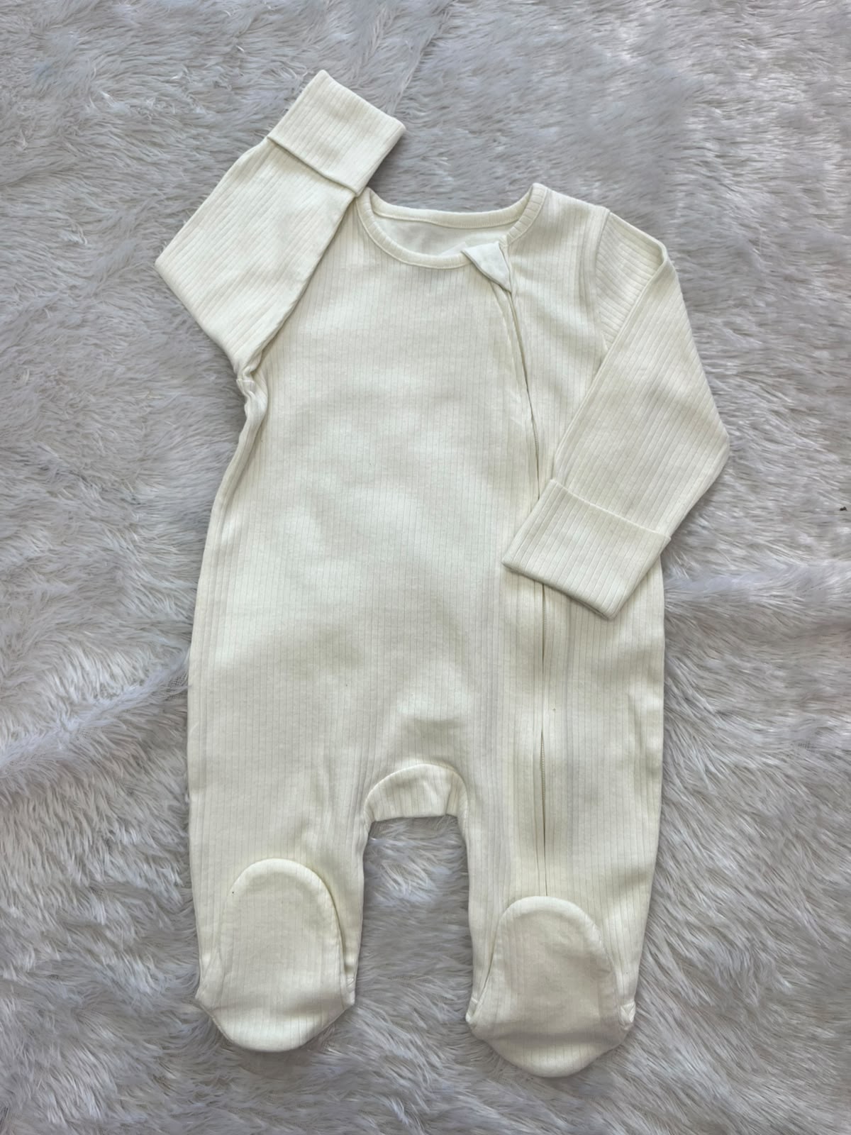 Pure White Ribbed Romper