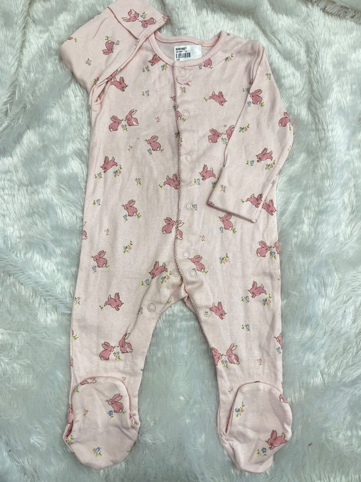 Pink cute rabbit romper