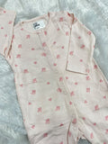 Pink floral non footed Romper