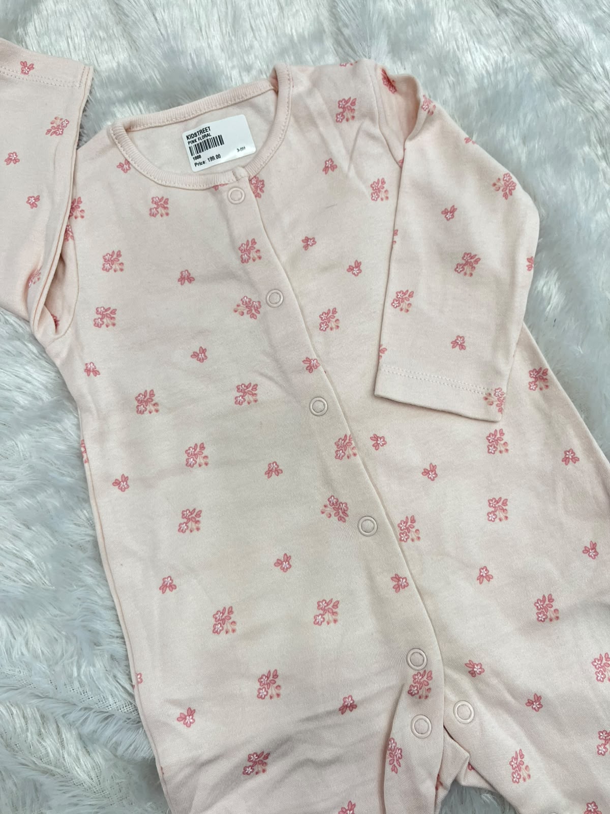 Pink floral non footed Romper