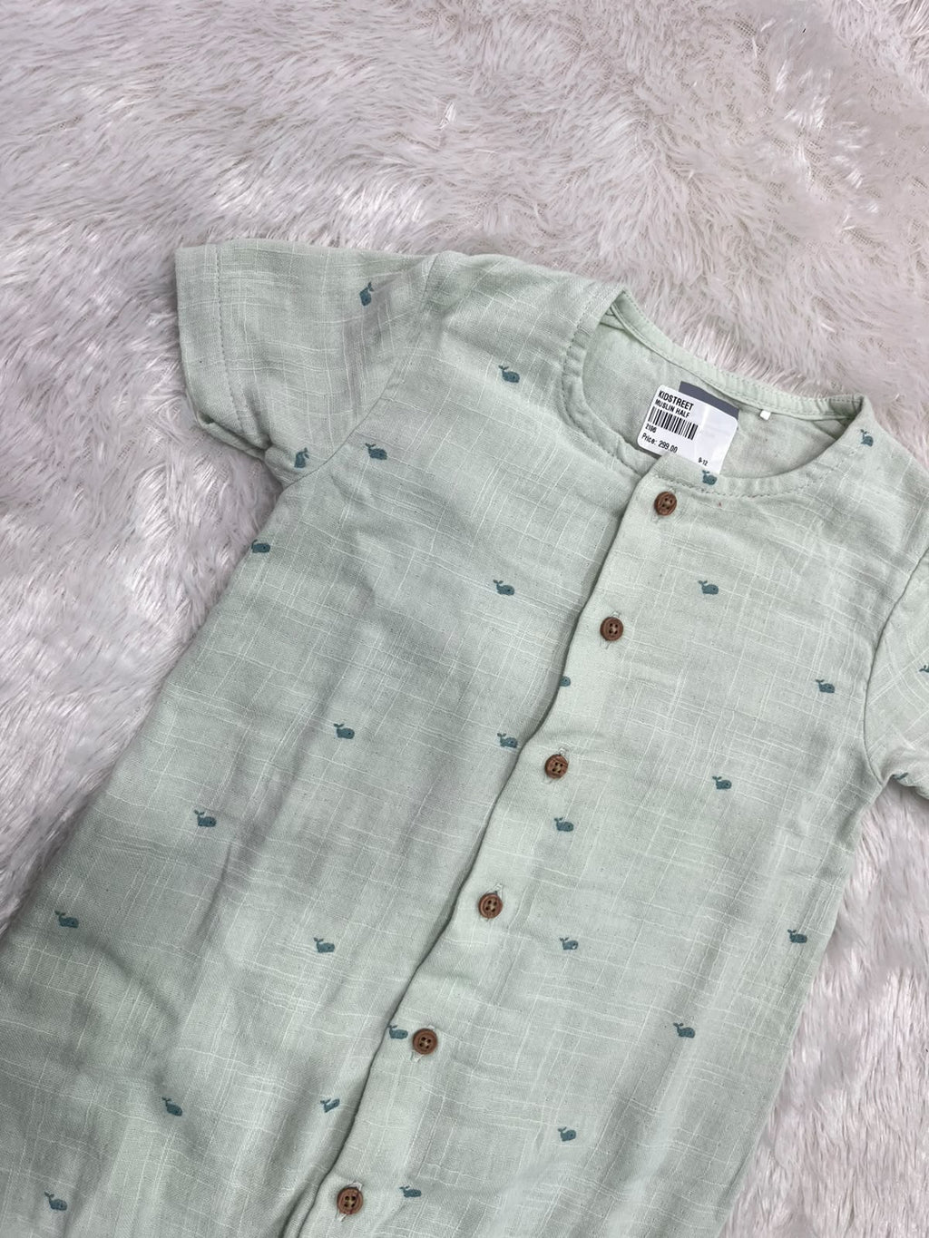 Muslin Half Jumpsuit-Pastel green