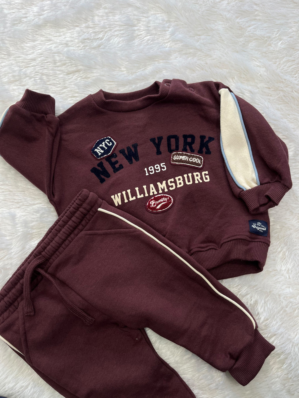 Baby Sweatshirt with Pants-meroon