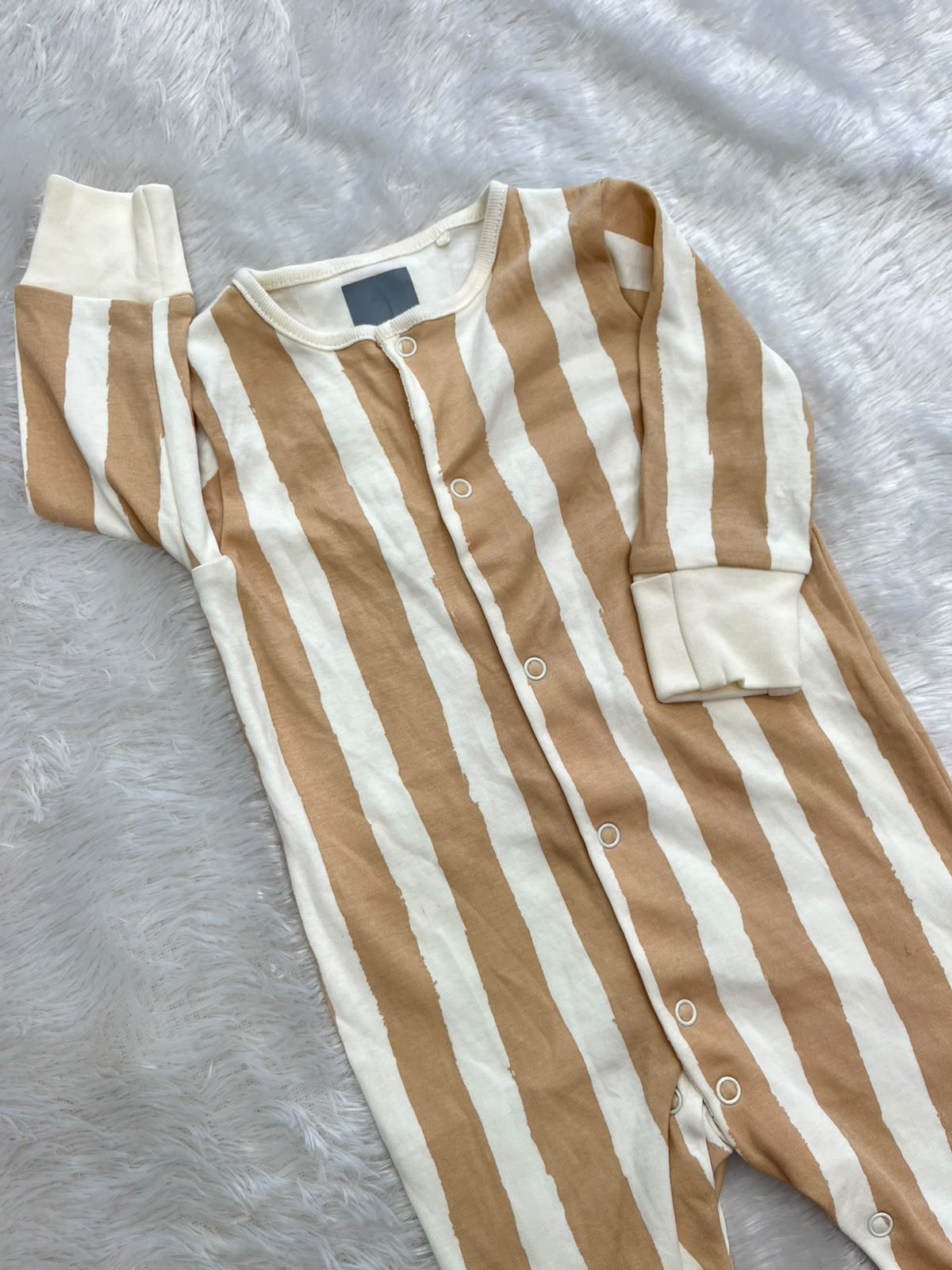 Striped Non footed Romper-2