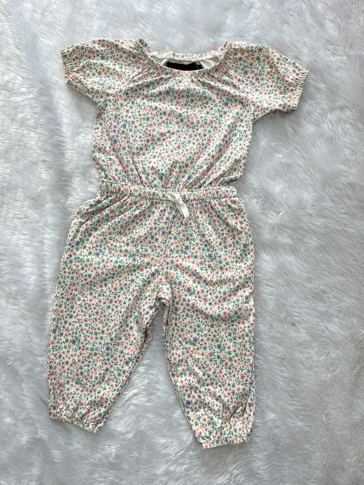 Girls floral dungarees