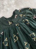 Green Embroidered Frock-1404