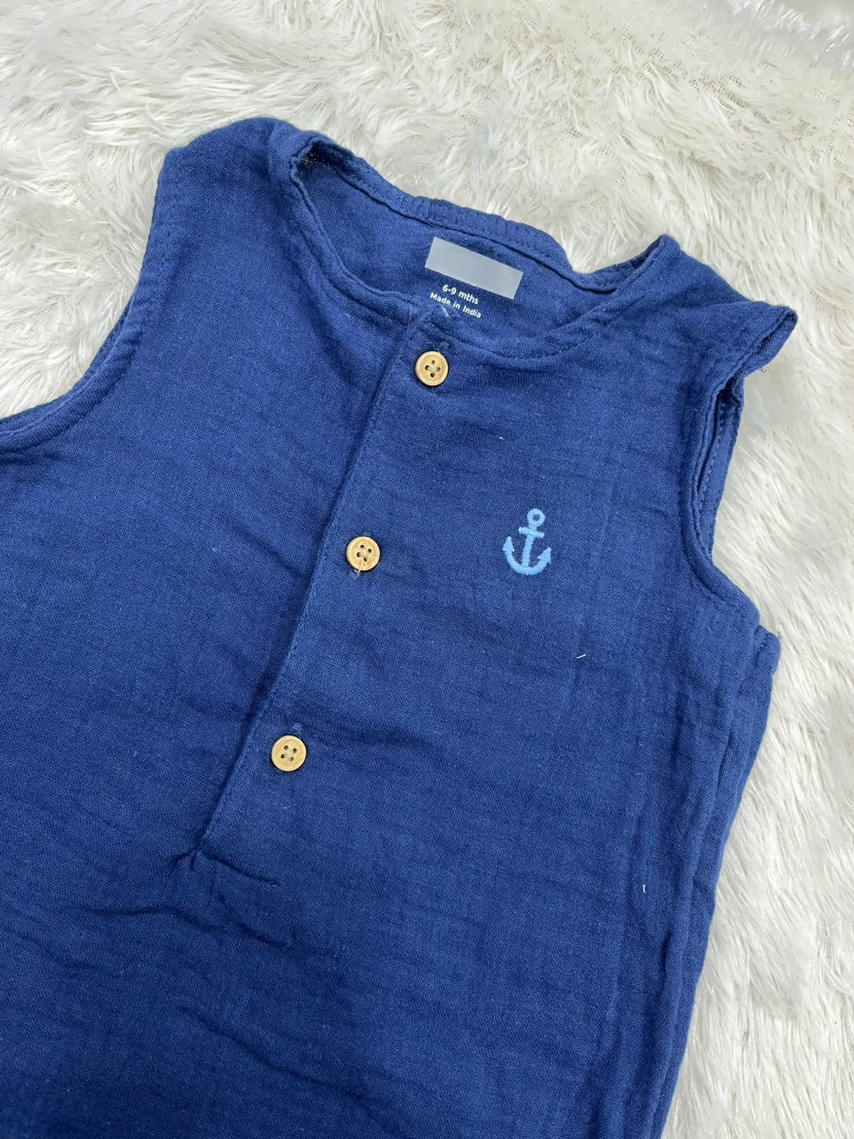 Muslin Half jumpsuits - Navy blue