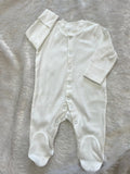 White Ribbed Button Romper