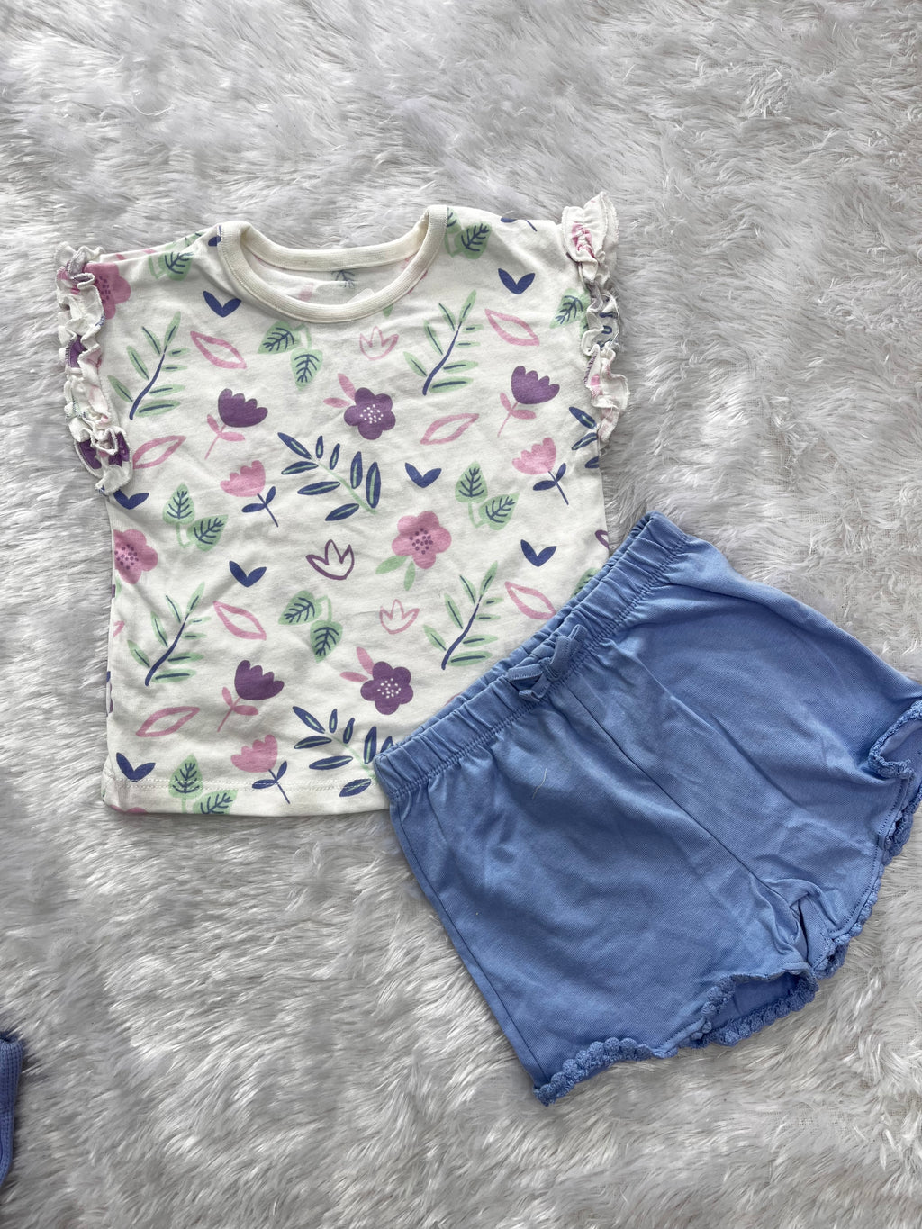 Cuty Florals - t shirt shorts set-1478