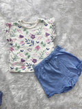 Cuty Florals - t shirt shorts set-1478