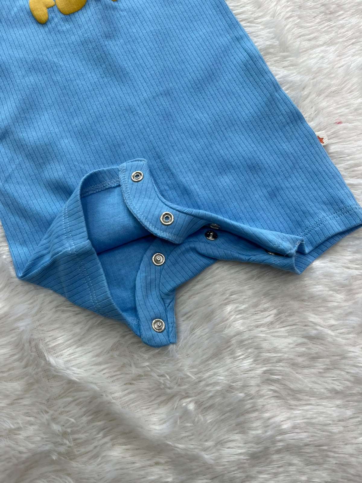 Hello Fun - Blue Ribbed Half Jumpsuit