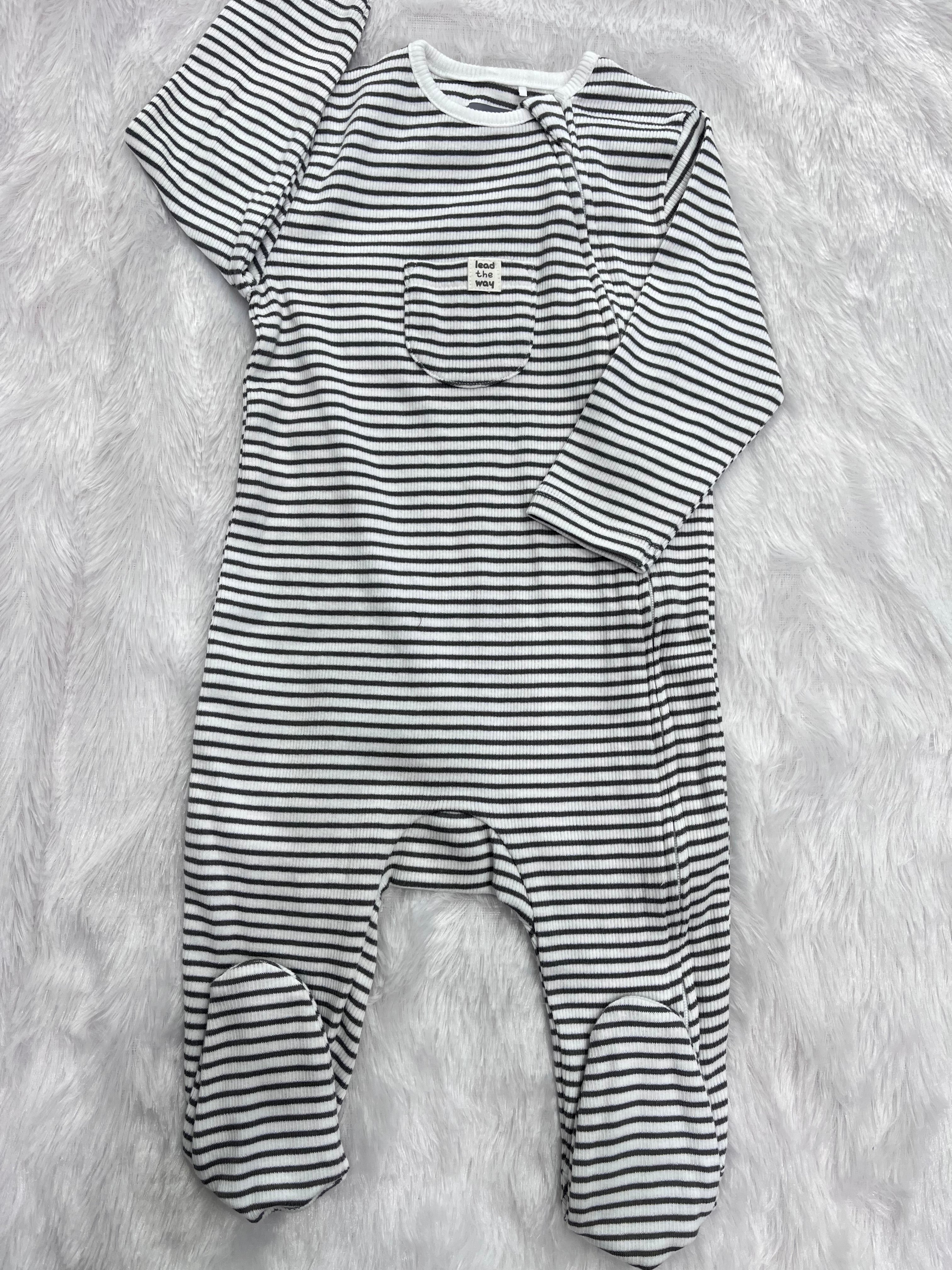 Ribbed Two way zipper rompers-1428