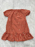 Strawberry Gingham Dress-Red
