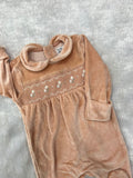 Cute Peach Velvet Romper