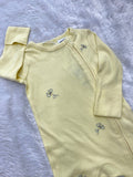 Yellow bee embroidery Romper