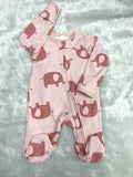 Baby elephant-pink romper