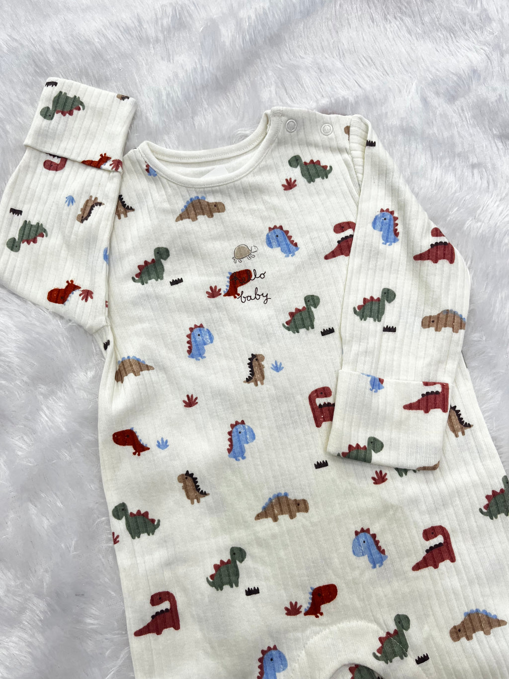 Ribbed Dino Romper