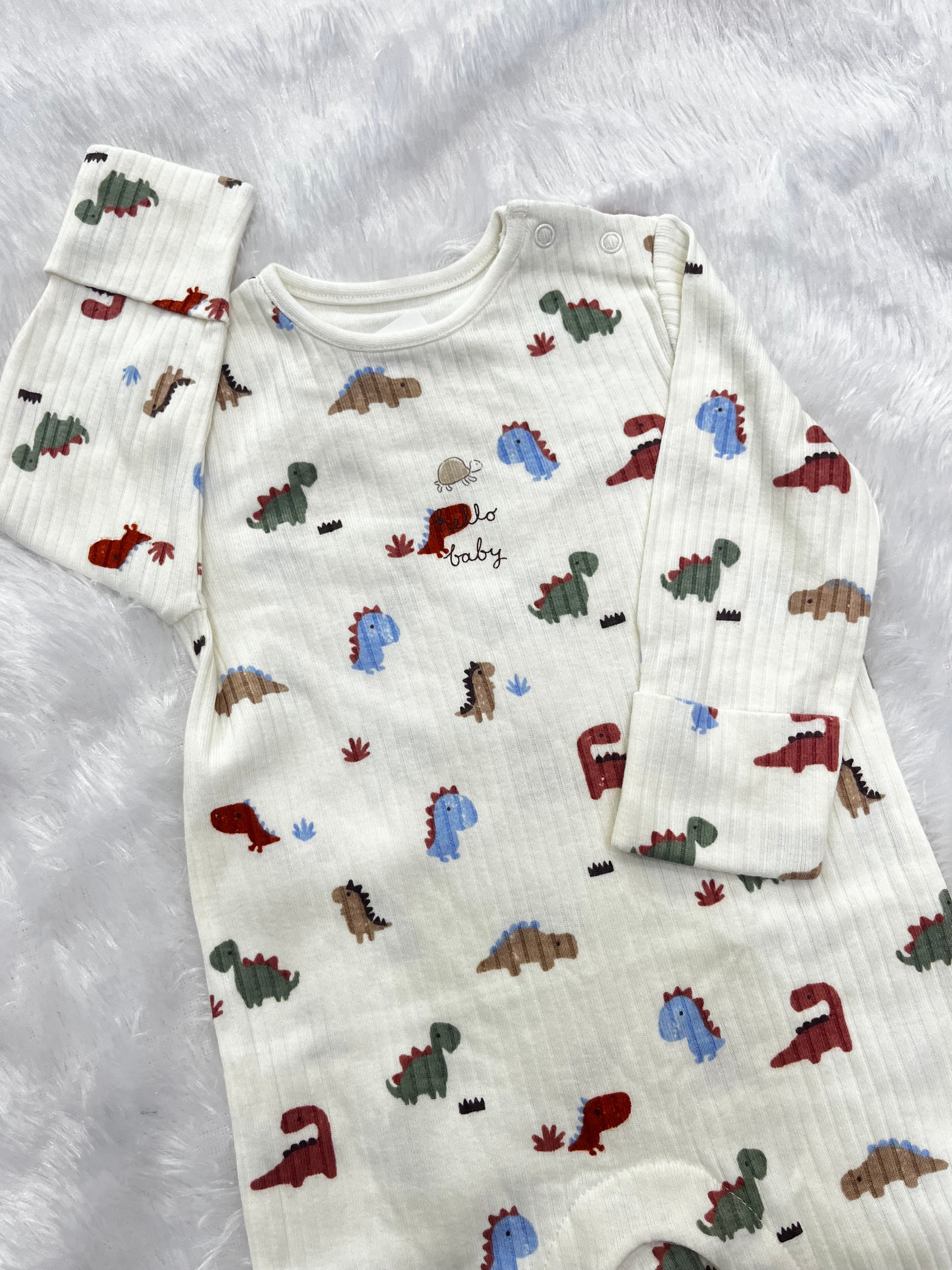 Ribbed Dino Romper