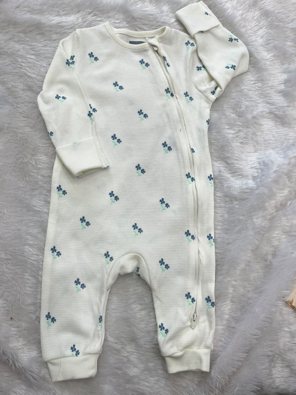Beautiful floral design white romper