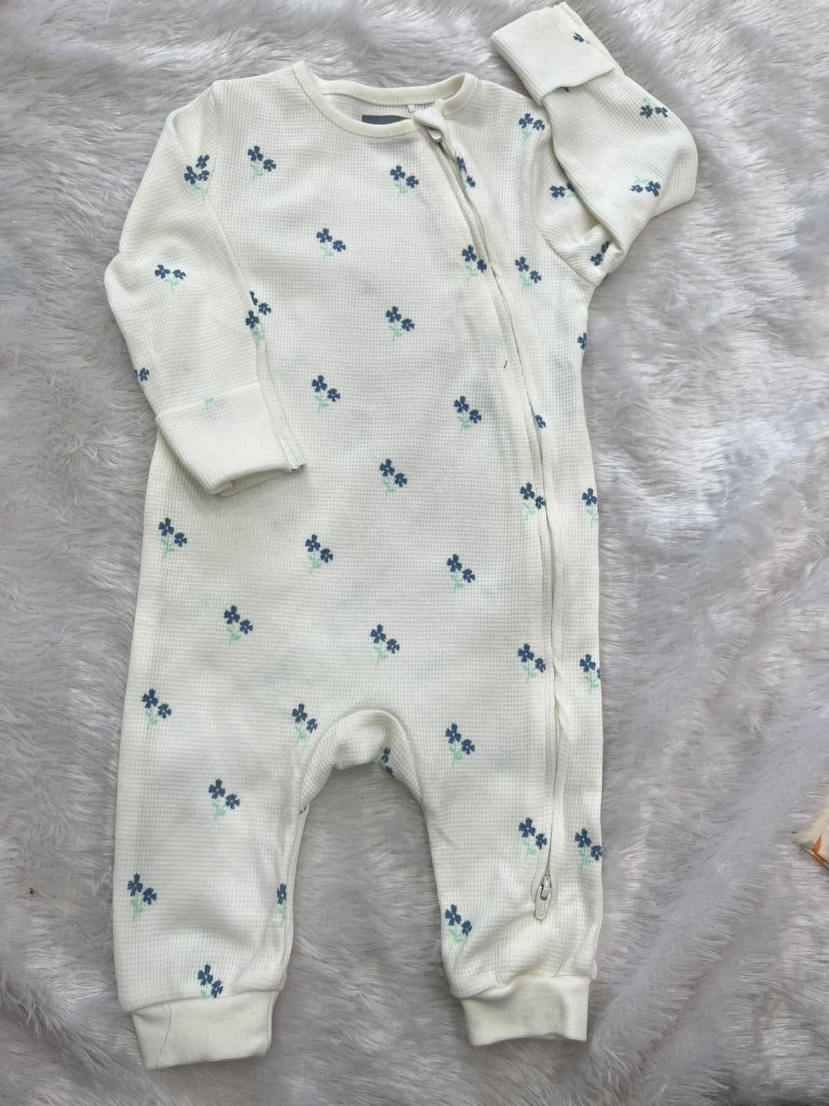 Beautiful floral design white romper