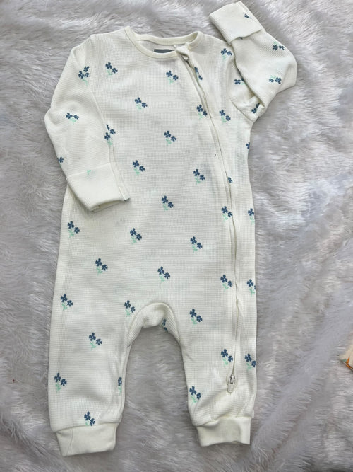Beautiful floral design white romper