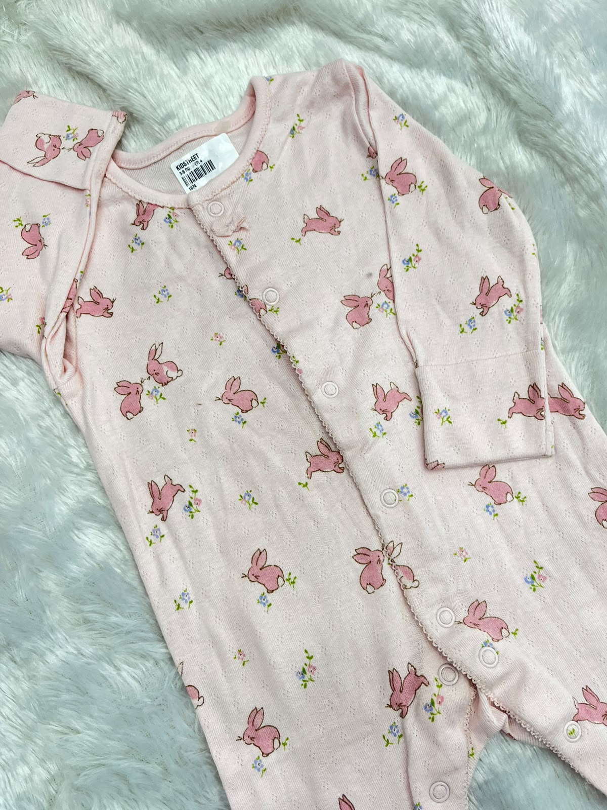 Pink cute rabbit romper