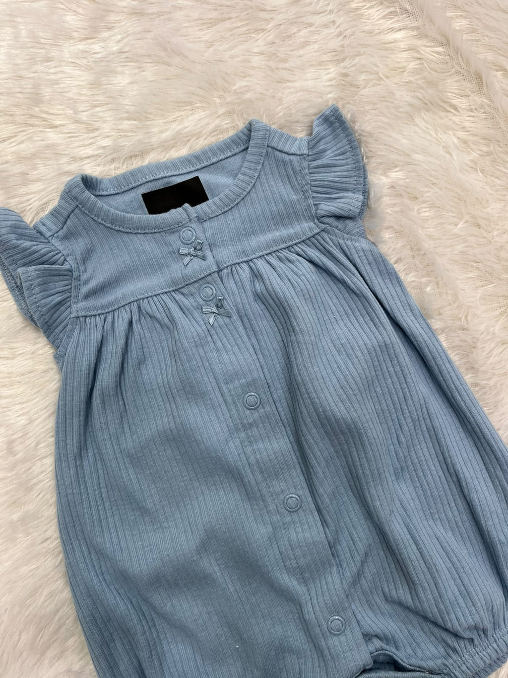 Blue Ribbed Halfjumpsuit