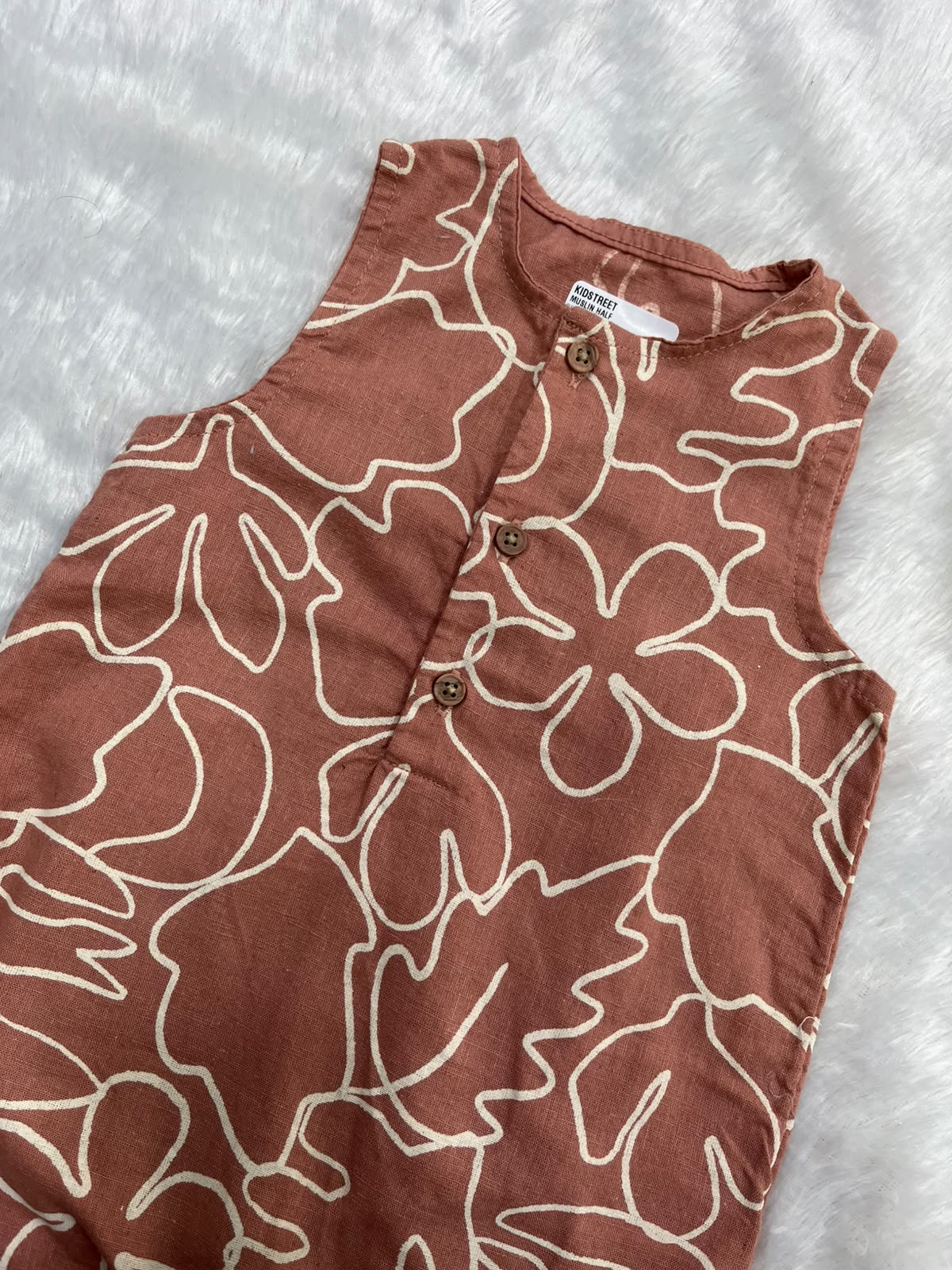 Muslin Half jumpsuit-Sleeveless
