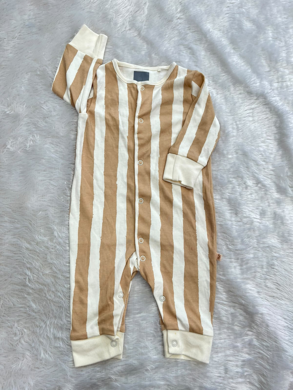 Striped Non footed Romper-2