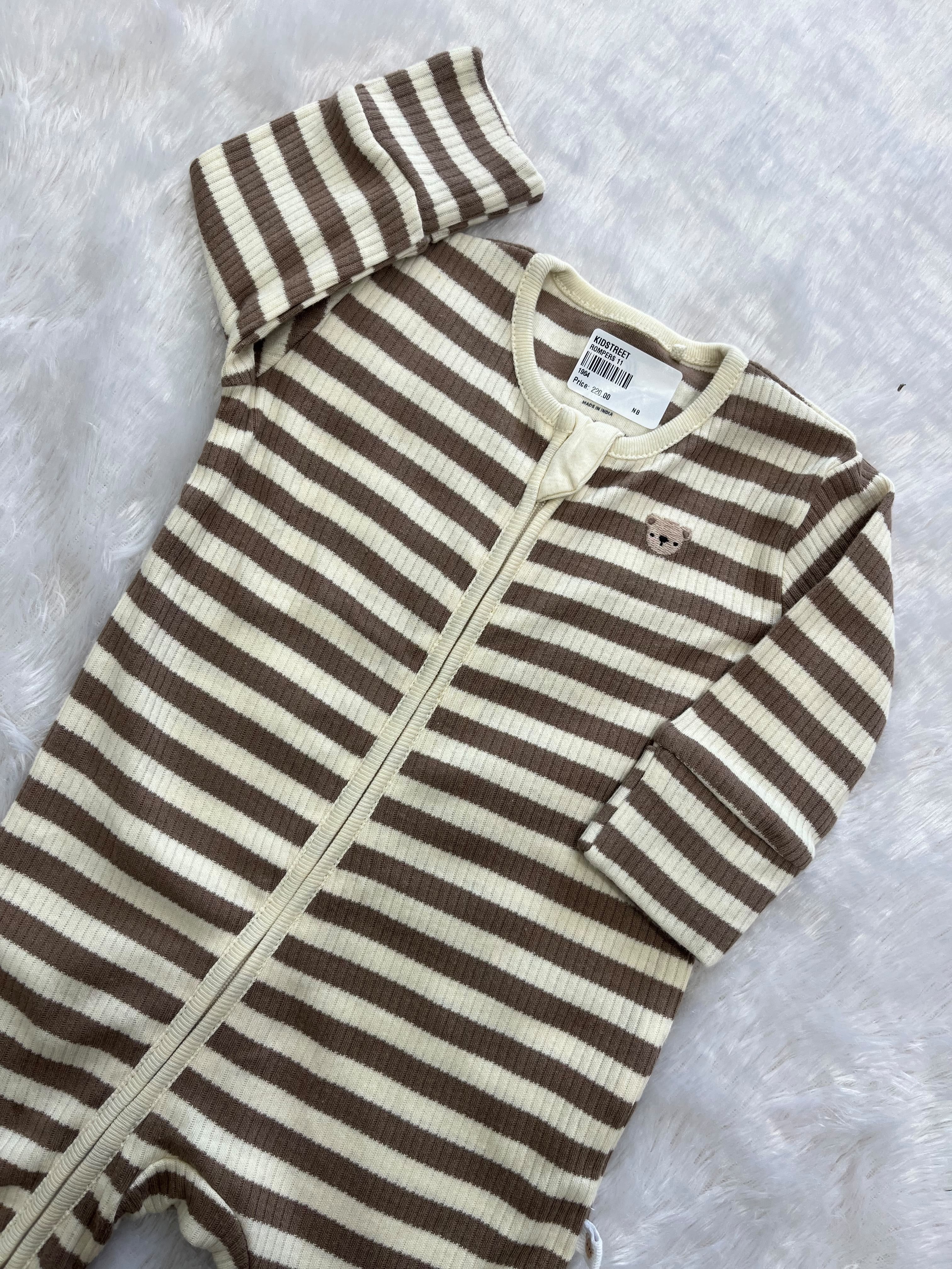 Striped Ribbed cute Rompers