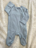 Sky blue zipper Romper