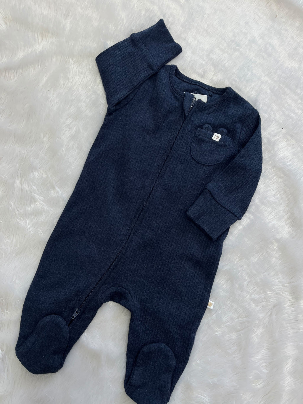 Navy blue Ribbed