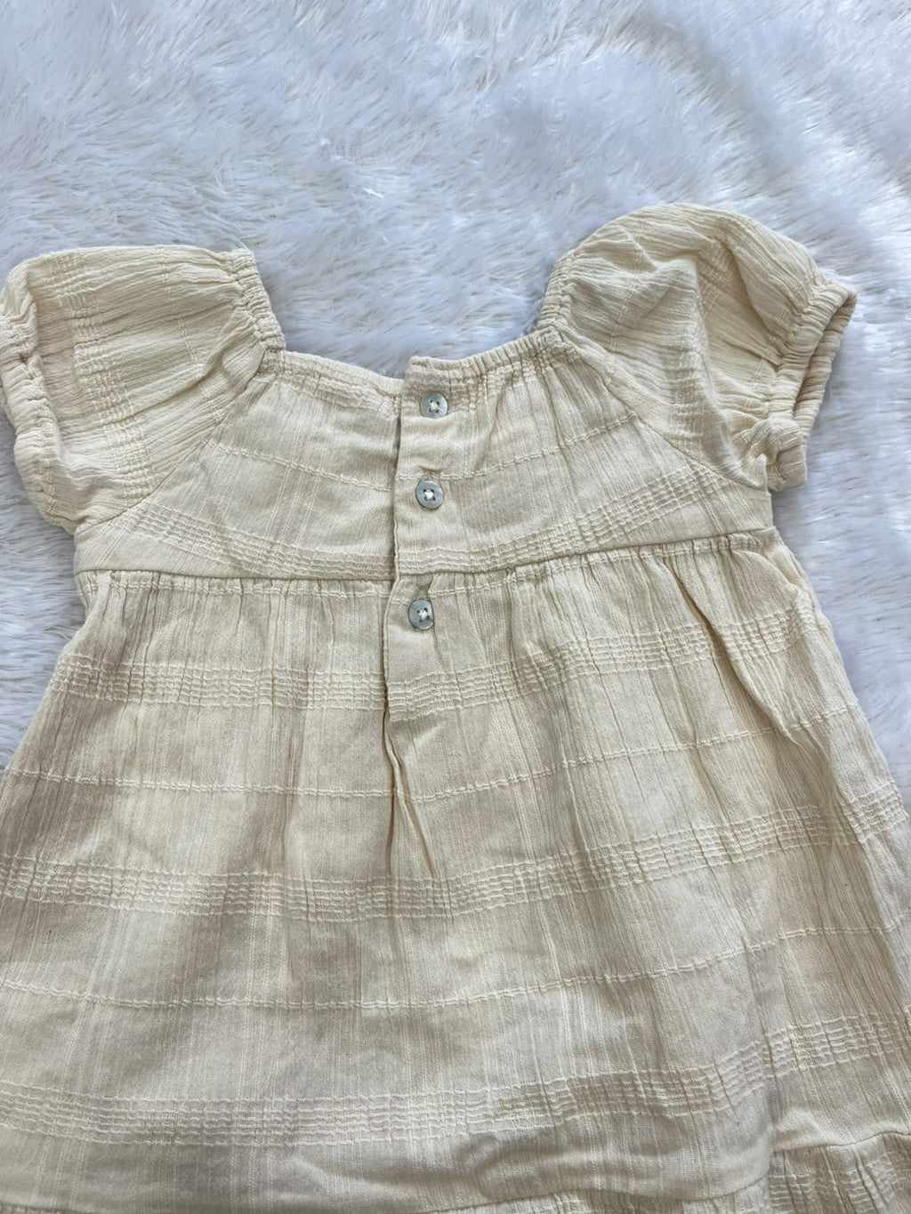 Beige Frock with Croche deatailing