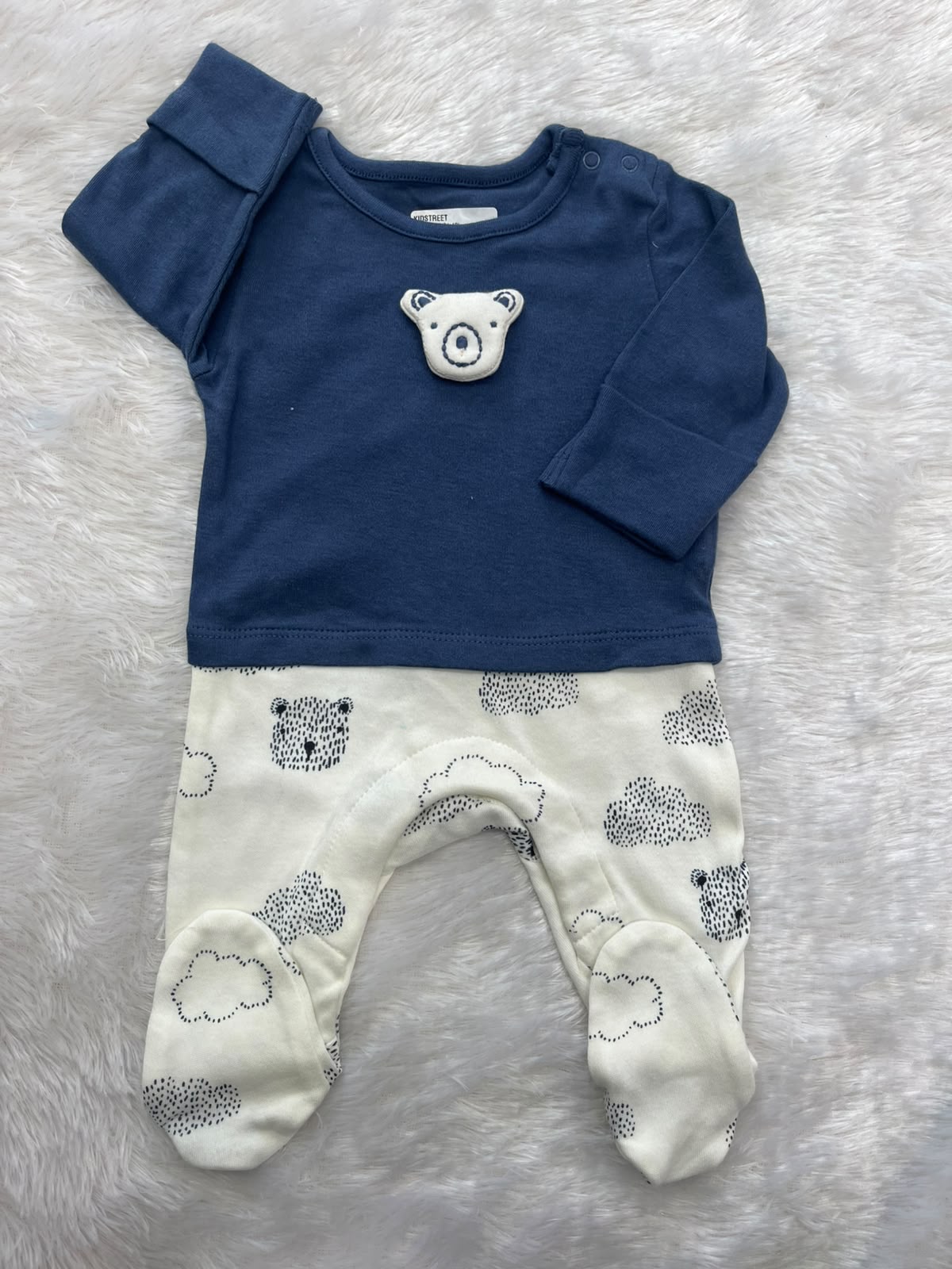 White and blue romper